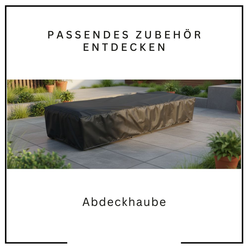 Passende Abdeckhaube für Sonnenliege zum Schutz vor Witterungseinflüssen im Garten und auf der Terrasse