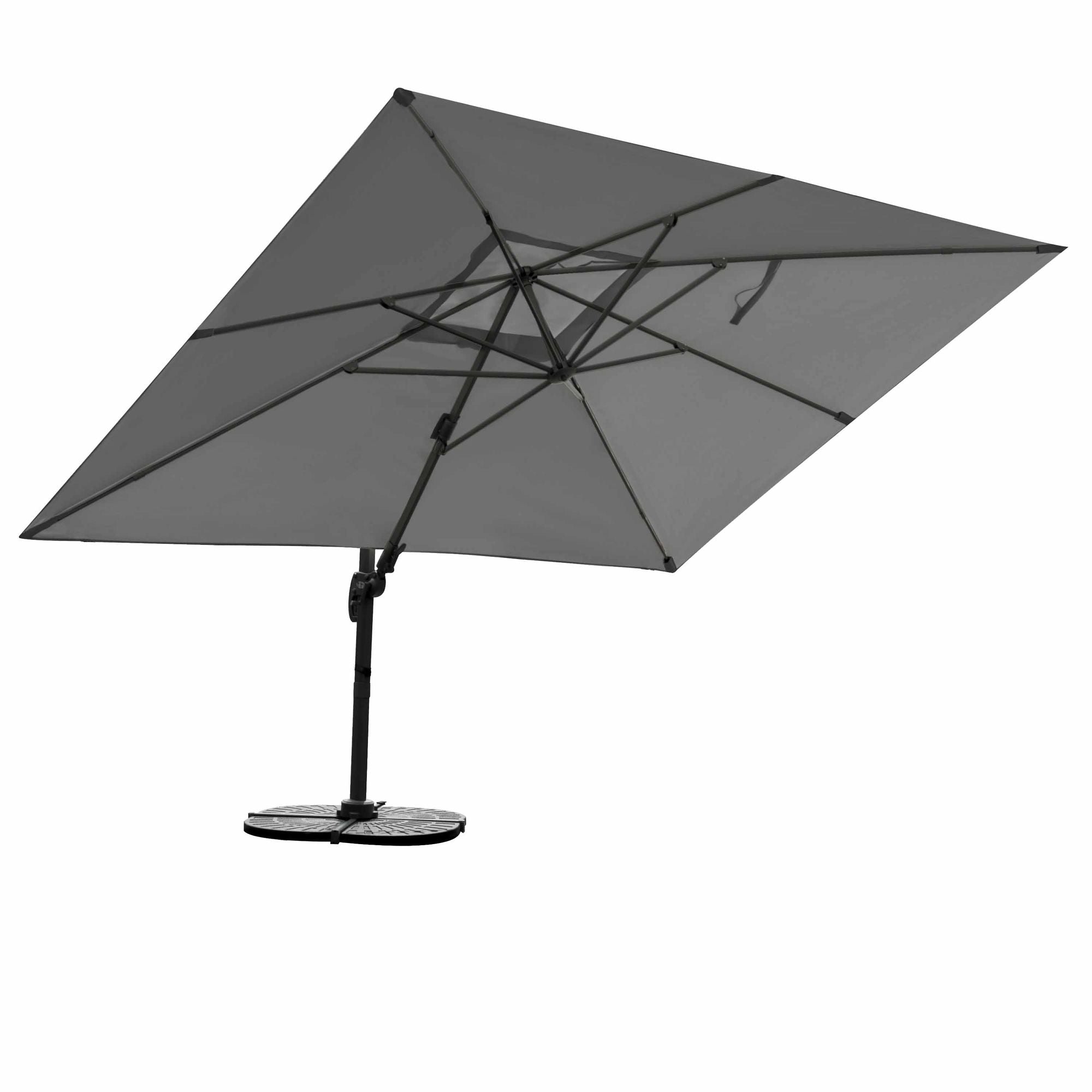 Dunkelgrauer Ampelschirm Gastro Sonnenschirm 3x4m inkl. Windsicherung+Schutzhülle