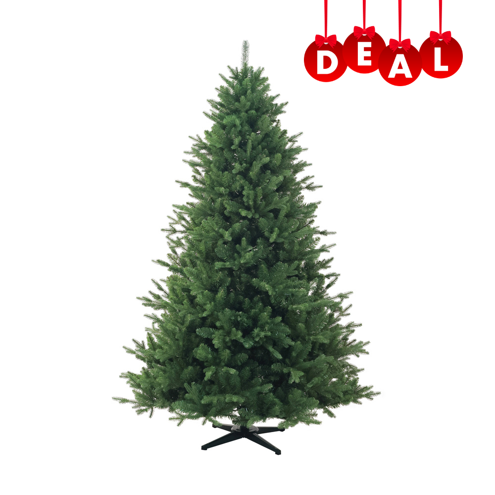 Gr_ner_k_nstlicher_Weihnachtsbaum_in_Tannenoptik_mit_Metallst_nder_freistehend_ungeschm_ckt._150_cm._Dealzember
