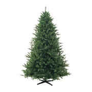 Grüner, künstlicher Weihnachtsbaum in Tannenoptik mit Metallständer, freistehend, ungeschmückt. 210 cm