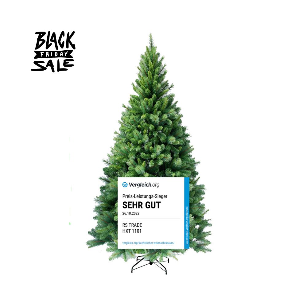 Kuenstlicher Weihnachtsbaum mit dichtem Nadelwerk Auszeichnung Sehr gut im Vordergrund. 180 cm