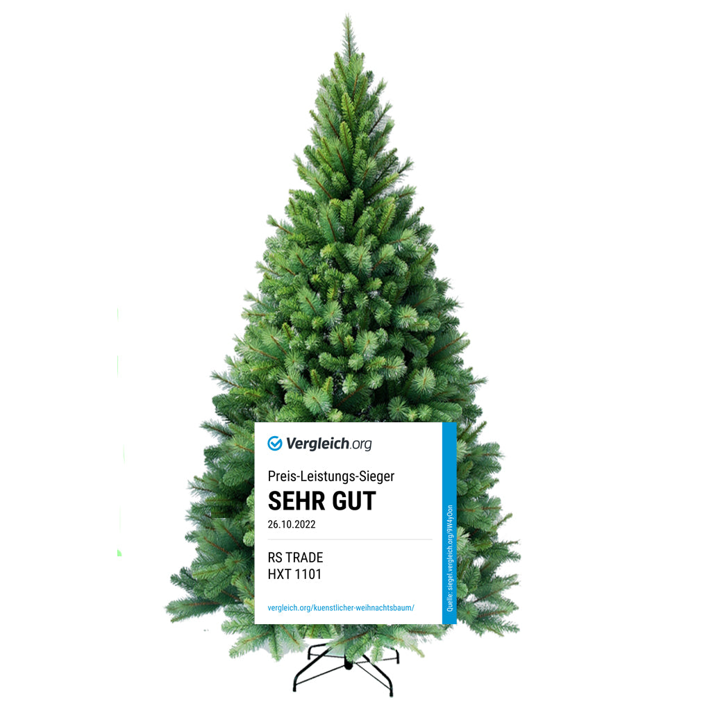 Kuenstlicher Weihnachtsbaum mit dichtem Nadelwerk Auszeichnung Sehr gut im Vordergrund. 195 cm