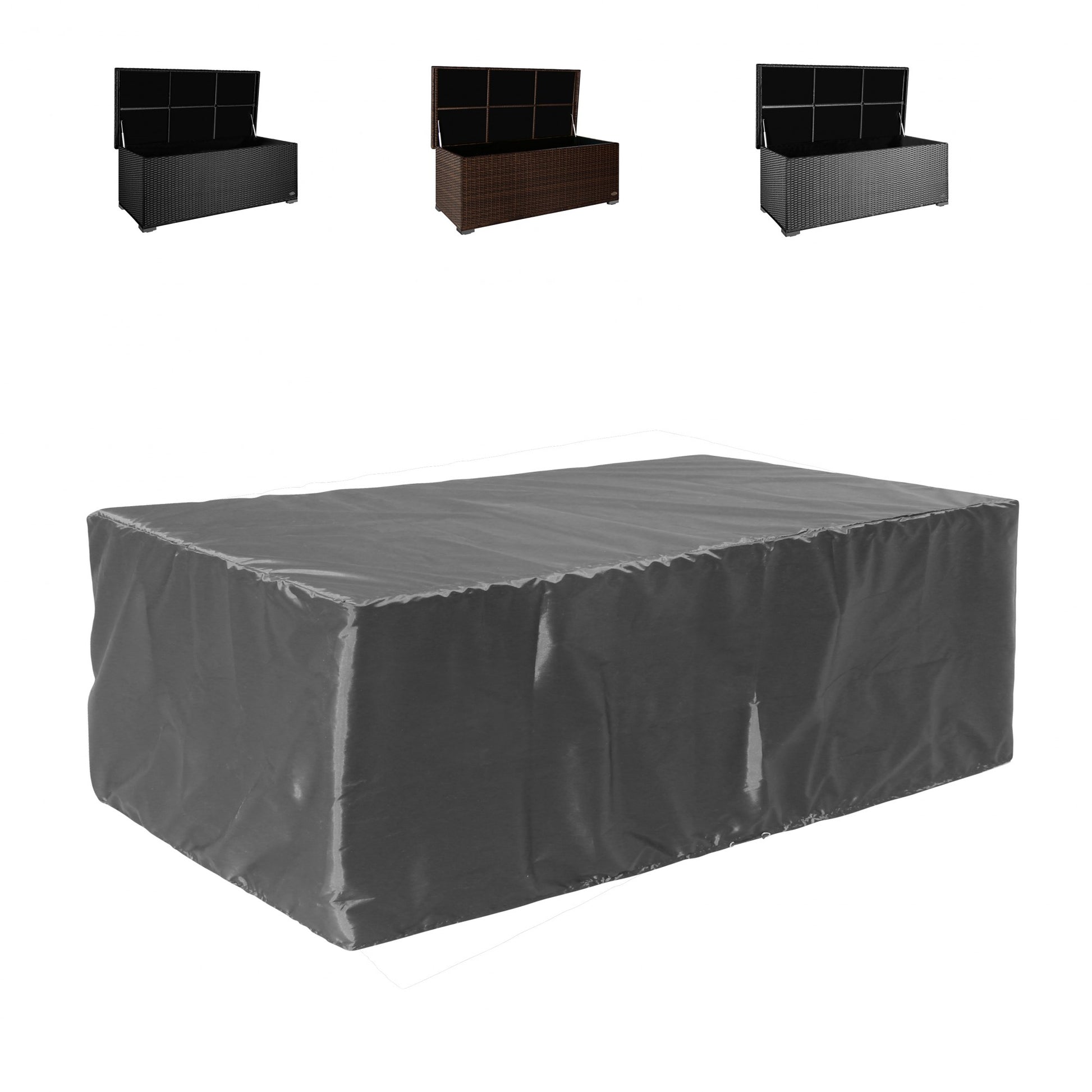 Schutzabdeckung in Schwarz für Auflagenboxen, für Auflagenbox Sienna, wetterfest.