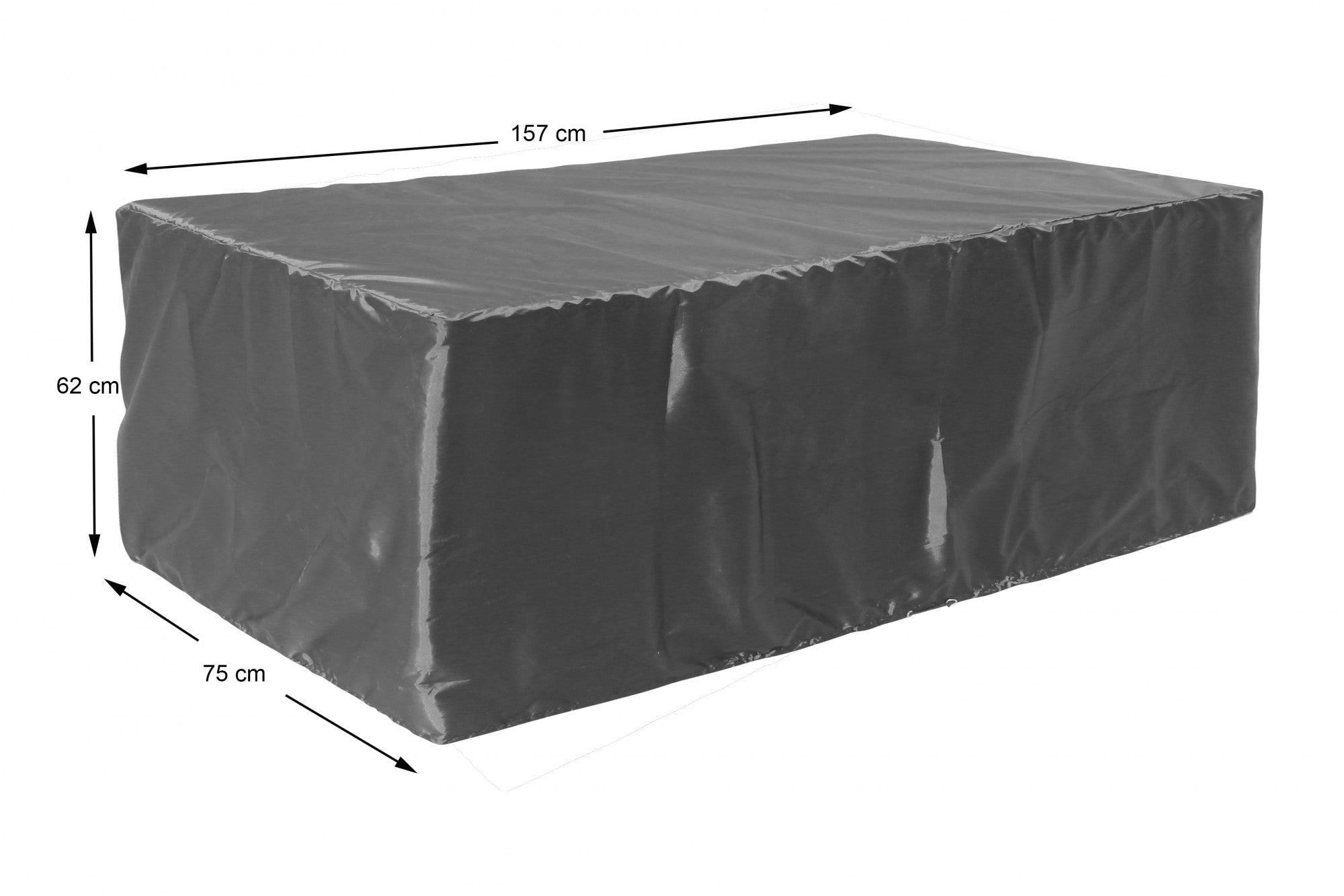 Schutzabdeckung in Schwarz für Auflagenboxen, für Auflagenbox Sienna, wetterfest. Mit Maßen.