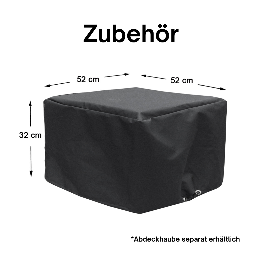 Schwarze Abdeckhaube für Beistelltisch von RS Trade, mit Maßen 52×52×32 cm, separat erhältlich. Schwarz.