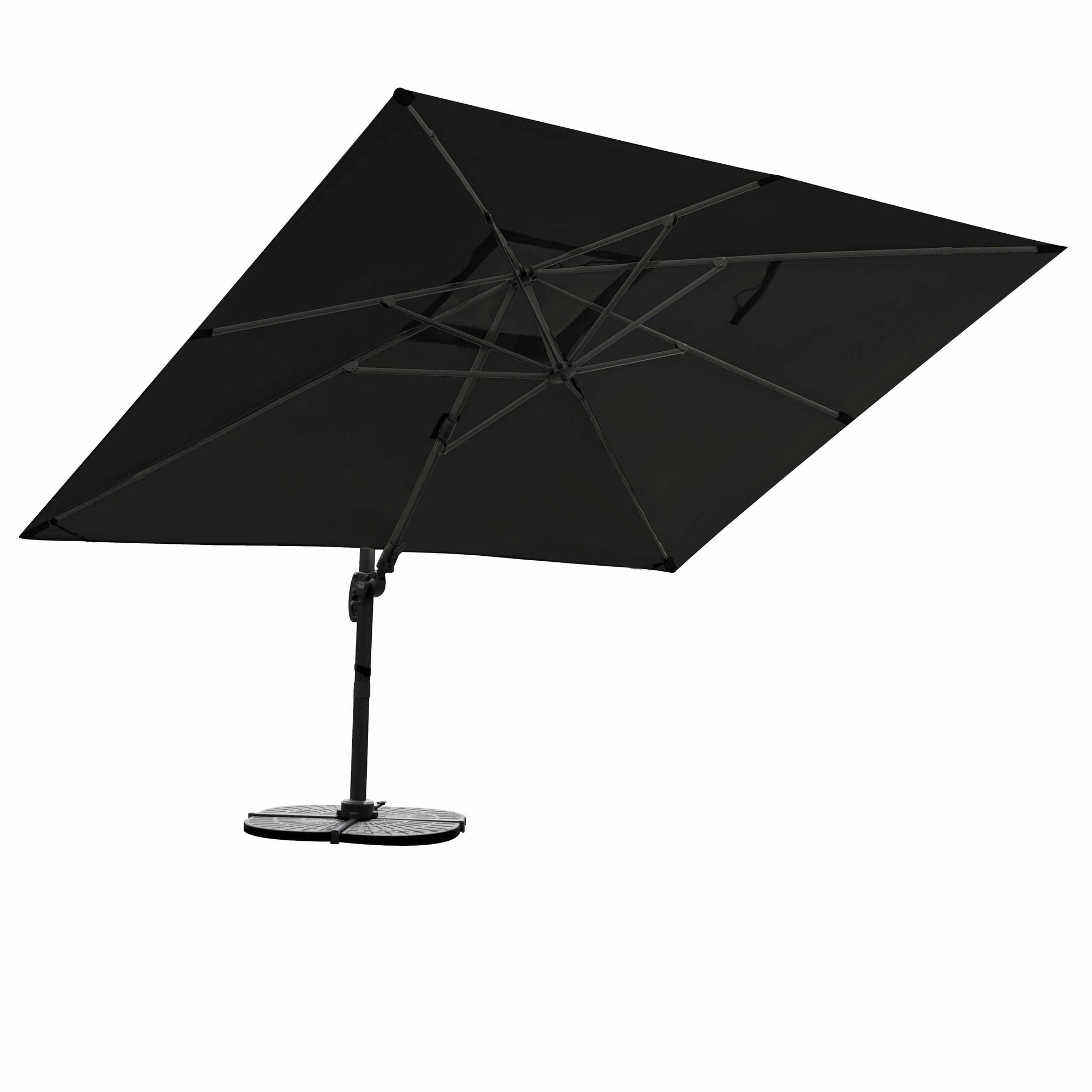Schwarzer Ampelschirm Gastro Sonnenschirm 3x4m inkl. Windsicherung+Schutzhülle1