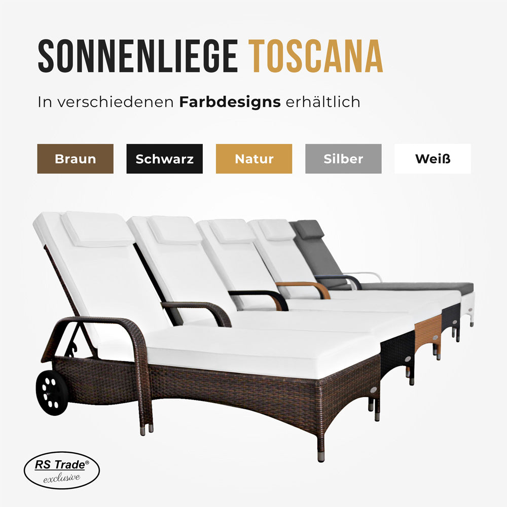 Sonnenliege mit 7 cm Polsterauflage, bequemer Liegekomfort und Armlehnen