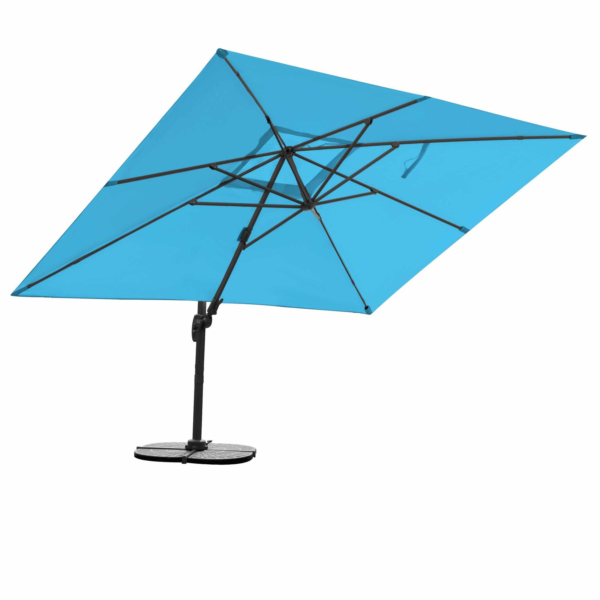 Türkiser Ampelschirm Gastro Sonnenschirm 3x4m inkl. Windsicherung+Schutzhülle