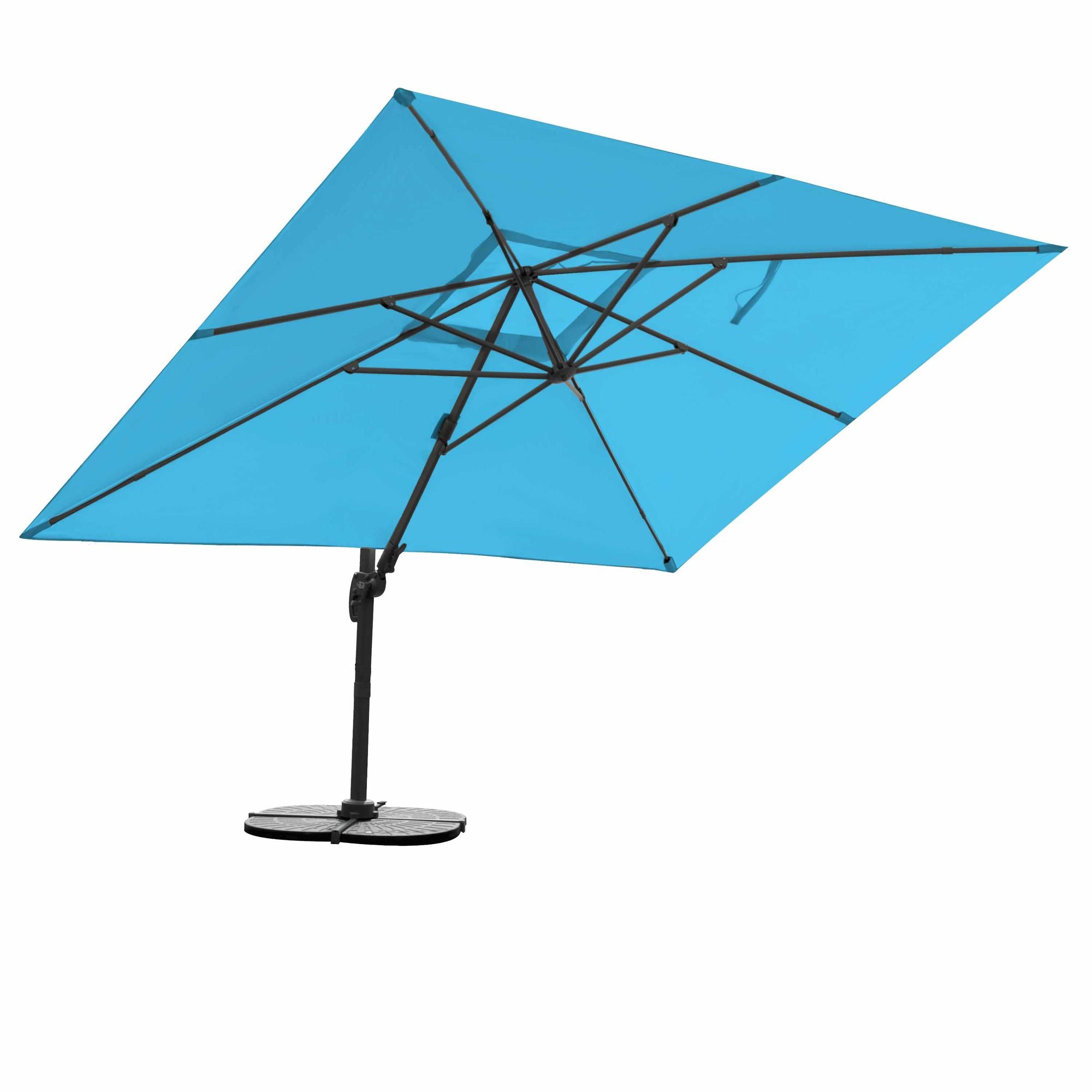 Türkiser Ampelschirm Gastro Sonnenschirm 3x4m inkl. Windsicherung+Schutzhülle