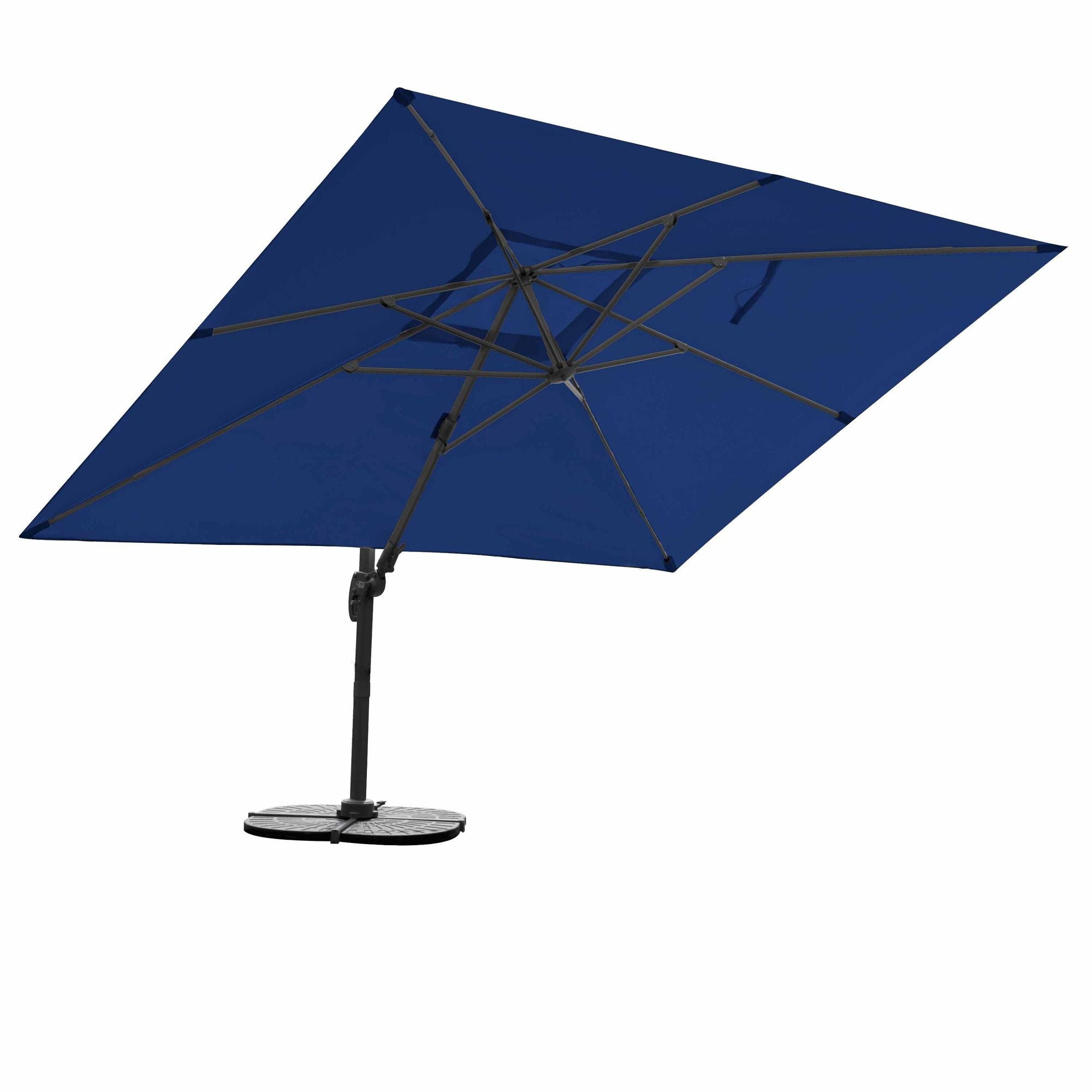 Dunkeblauer Ampelschirm Gastro Sonnenschirm 3x4m inkl. Windsicherung+Schutzhülle