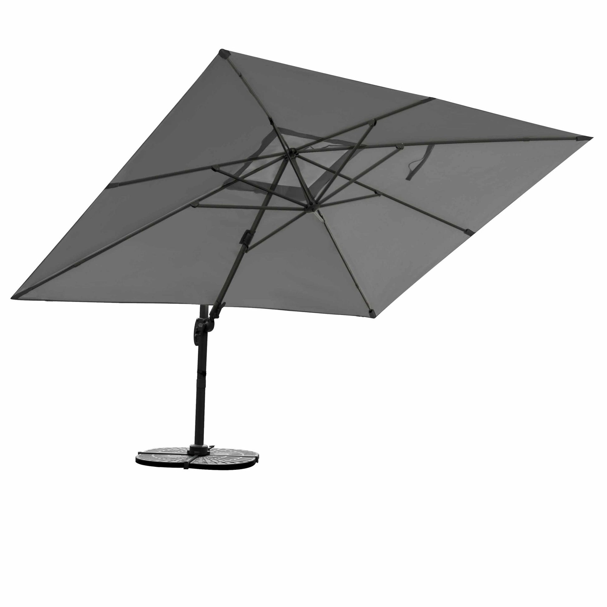 Dunkelgrauer Ampelschirm Gastro Sonnenschirm 3x4m inkl. Windsicherung+Schutzhülle
