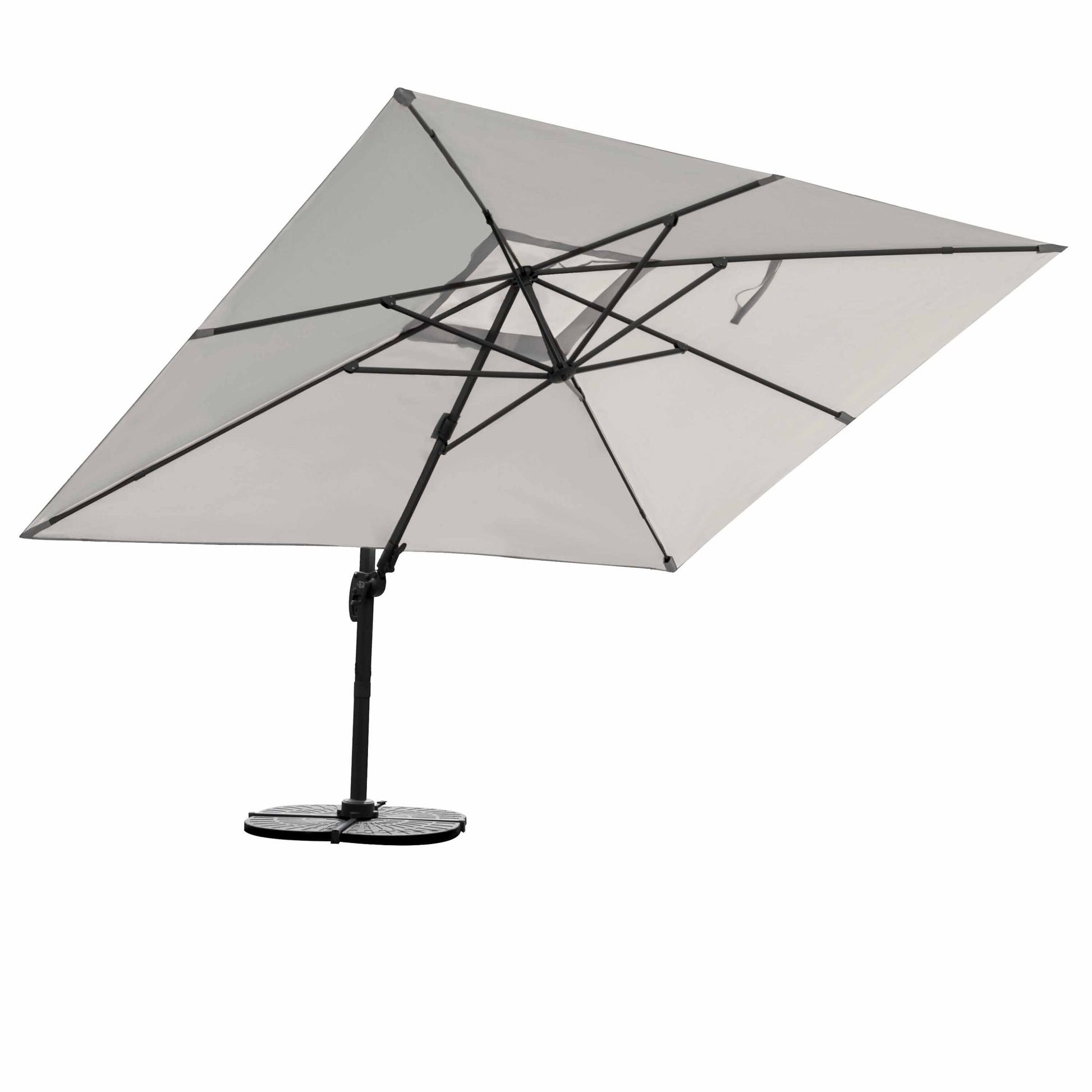 Hellgrauer Ampelschirm Gastro Sonnenschirm 3x4m inkl. Windsicherung+Schutzhülle