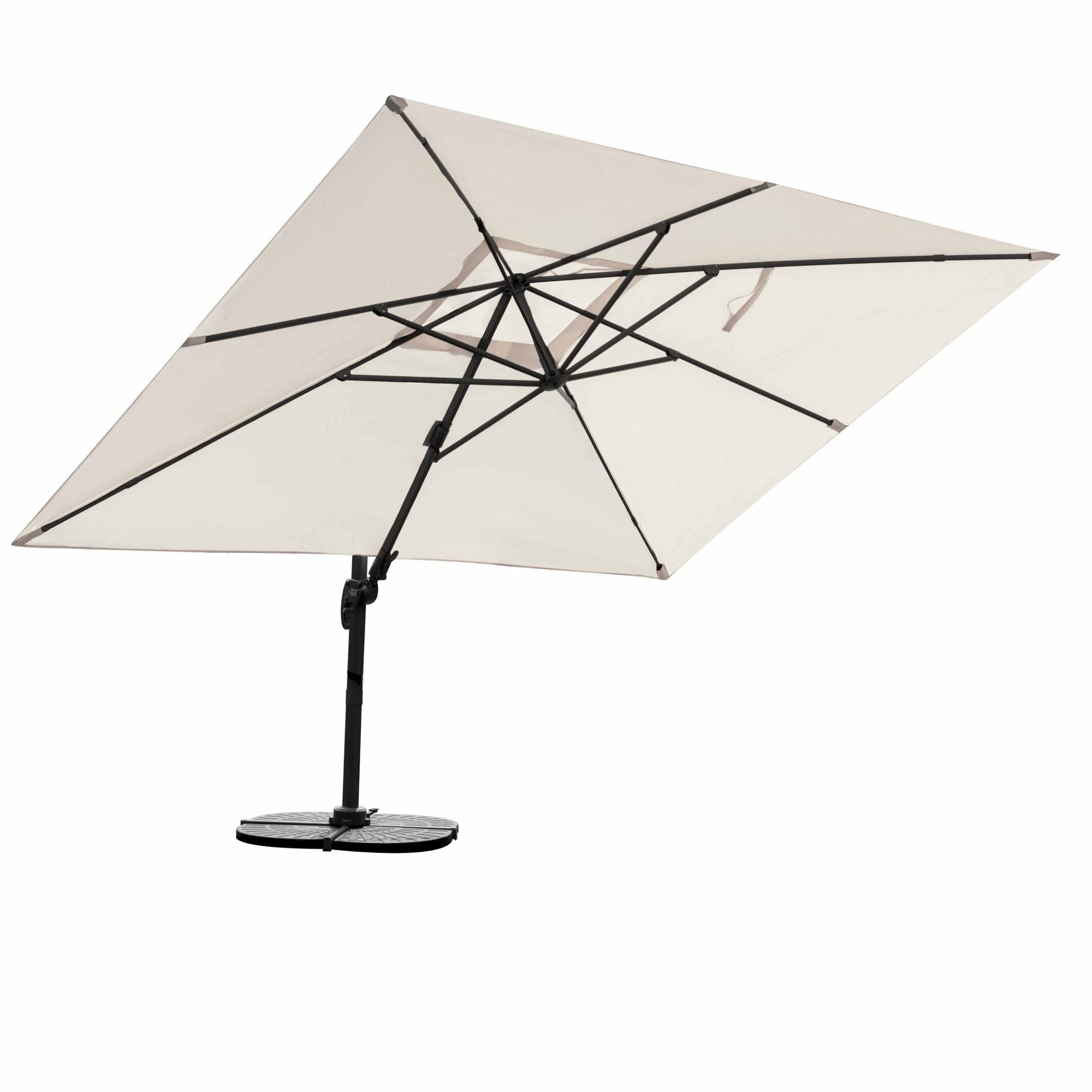 Sand heller Ampelschirm Gastro Sonnenschirm 3x4m inkl. Windsicherung+Schutzhülle