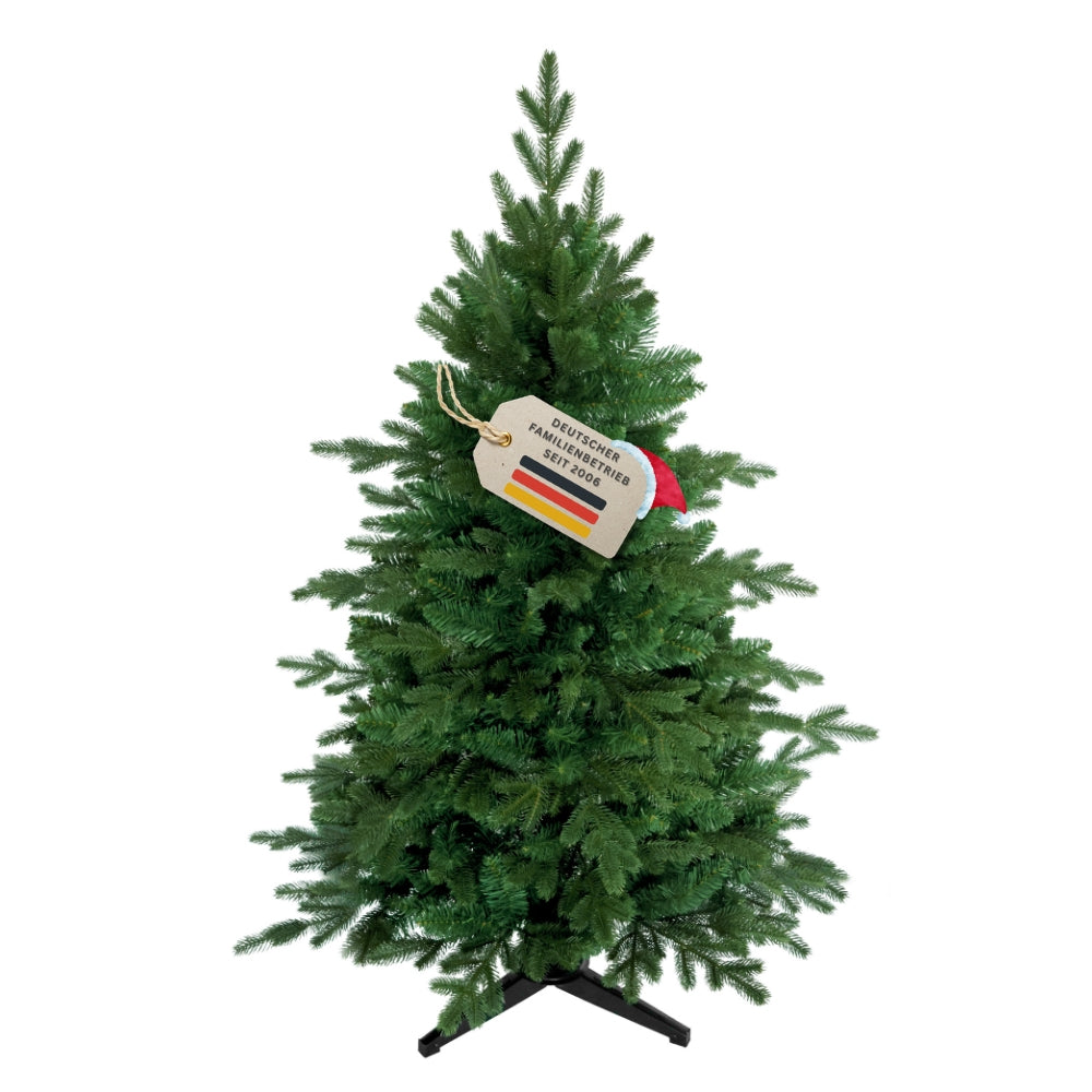 Künstlicher Weihnachtsbaum HXT 23005 mit PE-PVC-Nadelmix, 120 cm hoch, in natürlicher grüner Tannenoptik mit Siegel