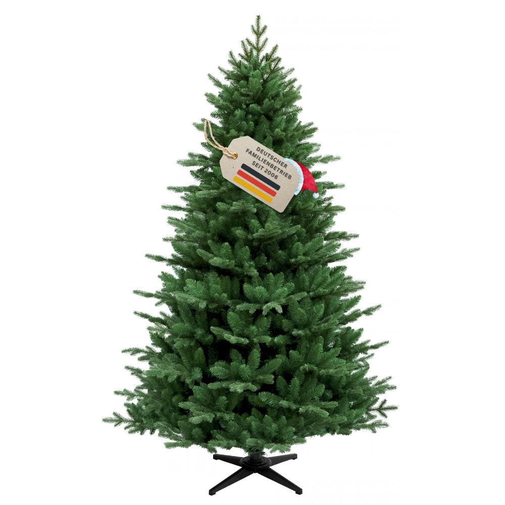 Künstlicher Weihnachtsbaum HXT 23005 mit PE-PVC-Nadelmix, 210 cm hoch, in natürlicher grüner Tannenoptik mit Siegel