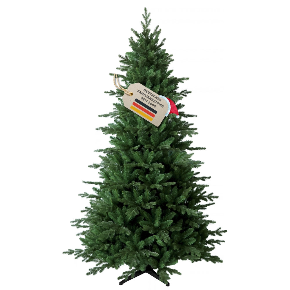 Künstlicher Weihnachtsbaum HXT 23005 mit PE-PVC-Nadelmix, 240 cm hoch, in natürlicher grüner Tannenoptik mit Siegel