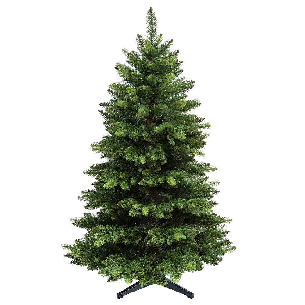 Künstlicher Weihnachtsbaum mit braunem Stamm HXT 23012 mit PE-PVC-Nadelmix, 150 cm hoch, in natürlicher grüner Tannenoptik 