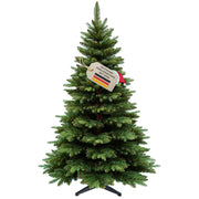 Künstlicher Weihnachtsbaum mit braunem Stamm HXT 23012 mit PE-PVC-Nadelmix, 180 cm hoch, in natürlicher grüner Tannenoptik mit Siegel