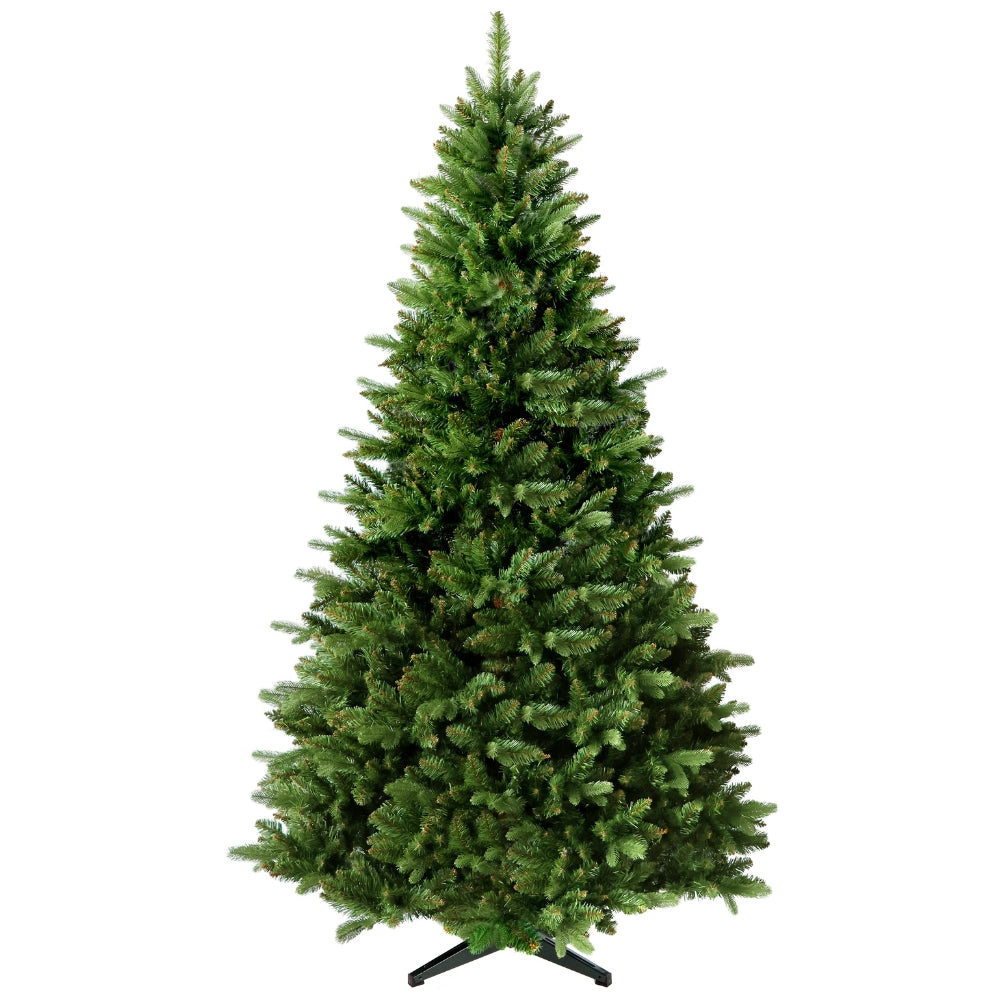 Künstlicher Weihnachtsbaum mit braunem Stamm HXT 23012 mit PE-PVC-Nadelmix, 270 cm hoch, in natürlicher grüner Tannenoptik 