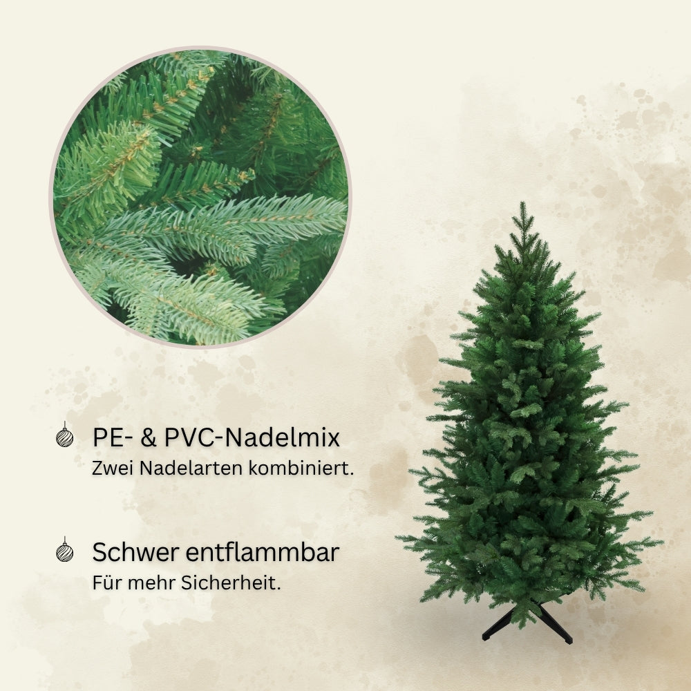 Künstlicher Weihnachtsbaum HXT 23005, 150 cm, mit PE-PVC-Nadelmix und schwer entflammbarem Material