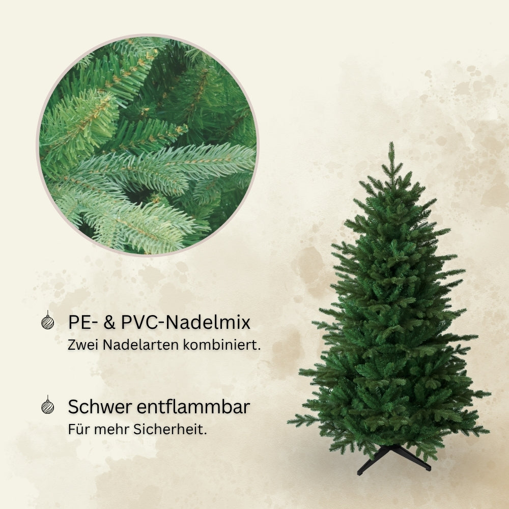 Künstlicher Weihnachtsbaum HXT 23005, 180 cm, mit PE-PVC-Nadelmix und schwer entflammbarem Material