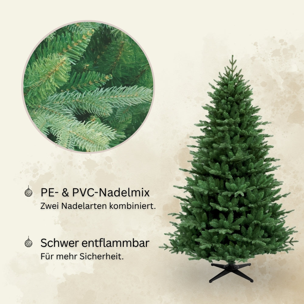 Künstlicher Weihnachtsbaum HXT 23005, 210 cm, mit PE-PVC-Nadelmix und schwer entflammbarem Material