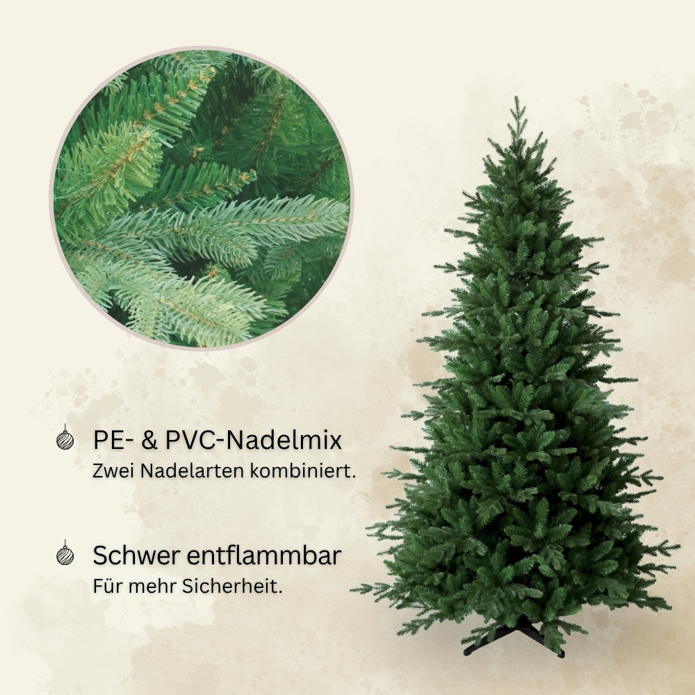 Künstlicher Weihnachtsbaum HXT 23005, 240 cm, mit PE-PVC-Nadelmix und schwer entflammbarem Material