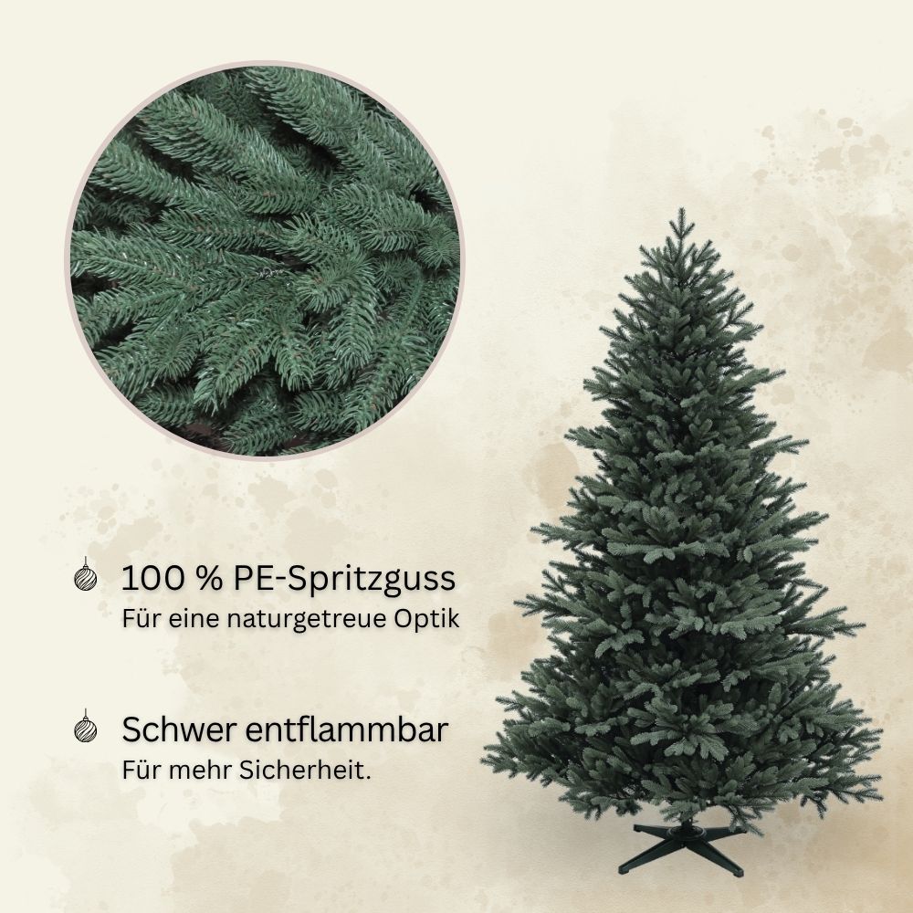 Künstlicher Weihnachtsbaum Nordmann Classic, 180 cm, mit PE-Spritzguss-Nadeln und schwer entflammbarem Material