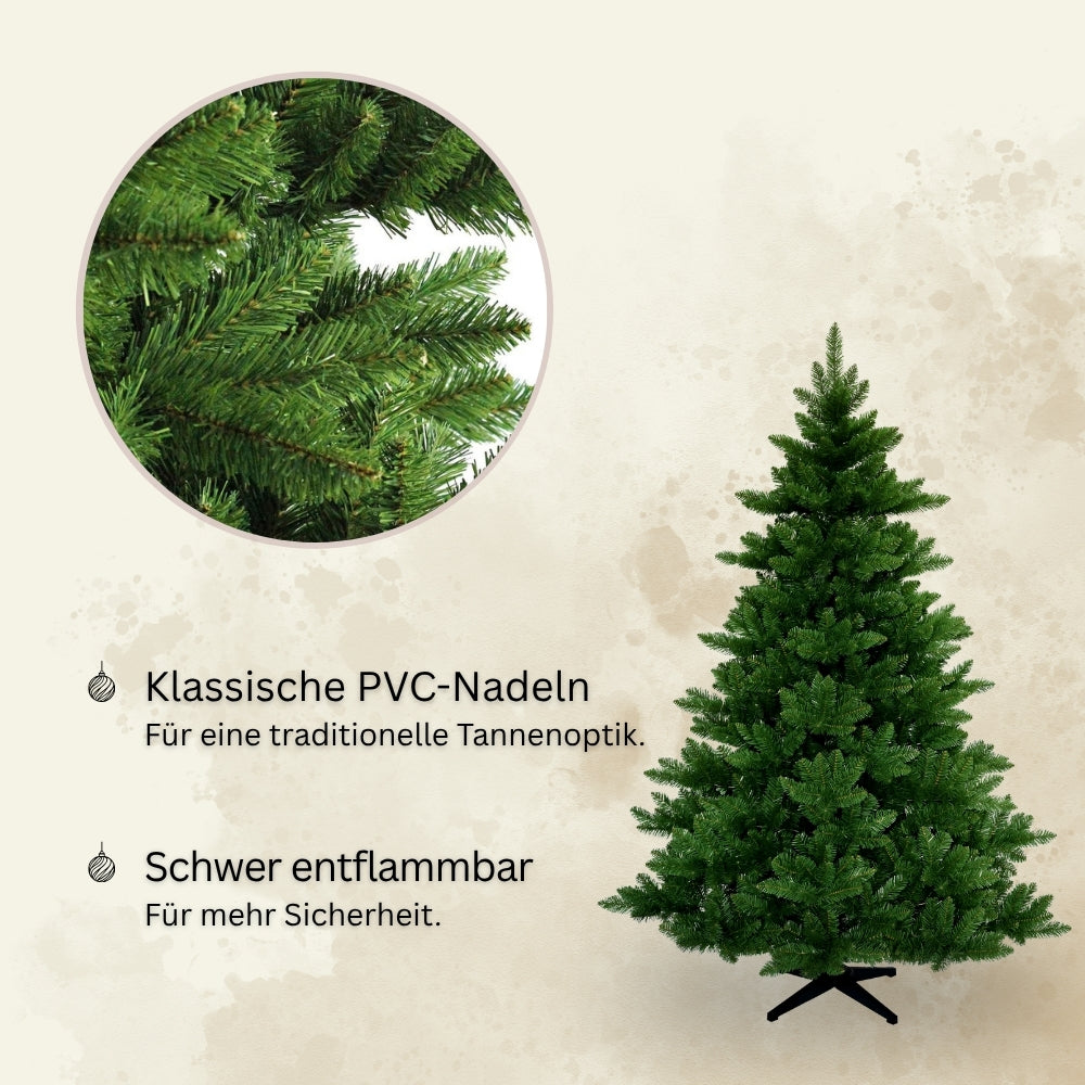 Künstlicher Weihnachtsbaum Spessarttanne 19001 mit klassischen PVC-Nadeln und schwer entflammbarem Material 180 cm