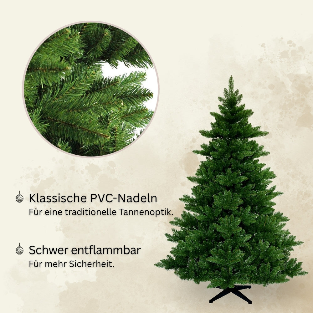 Künstlicher Weihnachtsbaum Spessarttanne 19001 mit klassischen PVC-Nadeln und schwer entflammbarem Material 210 cm