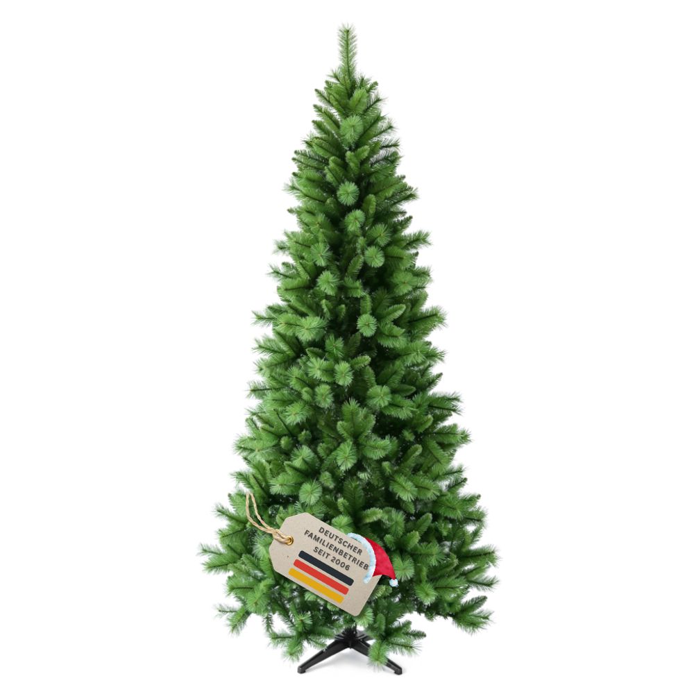 Schmaler künstlicher Weihnachtsbaum SLIM Colorado-Mix, 240 cm hoch, in natürlicher grüner Optik