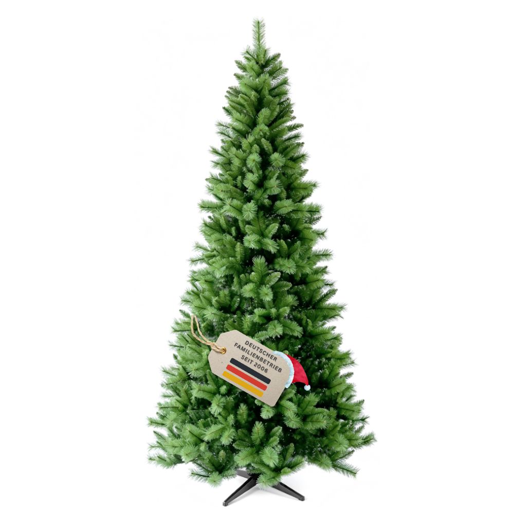 Schmaler künstlicher Weihnachtsbaum SLIM Colorado-Mix, 270 cm hoch, in natürlicher grüner Optik