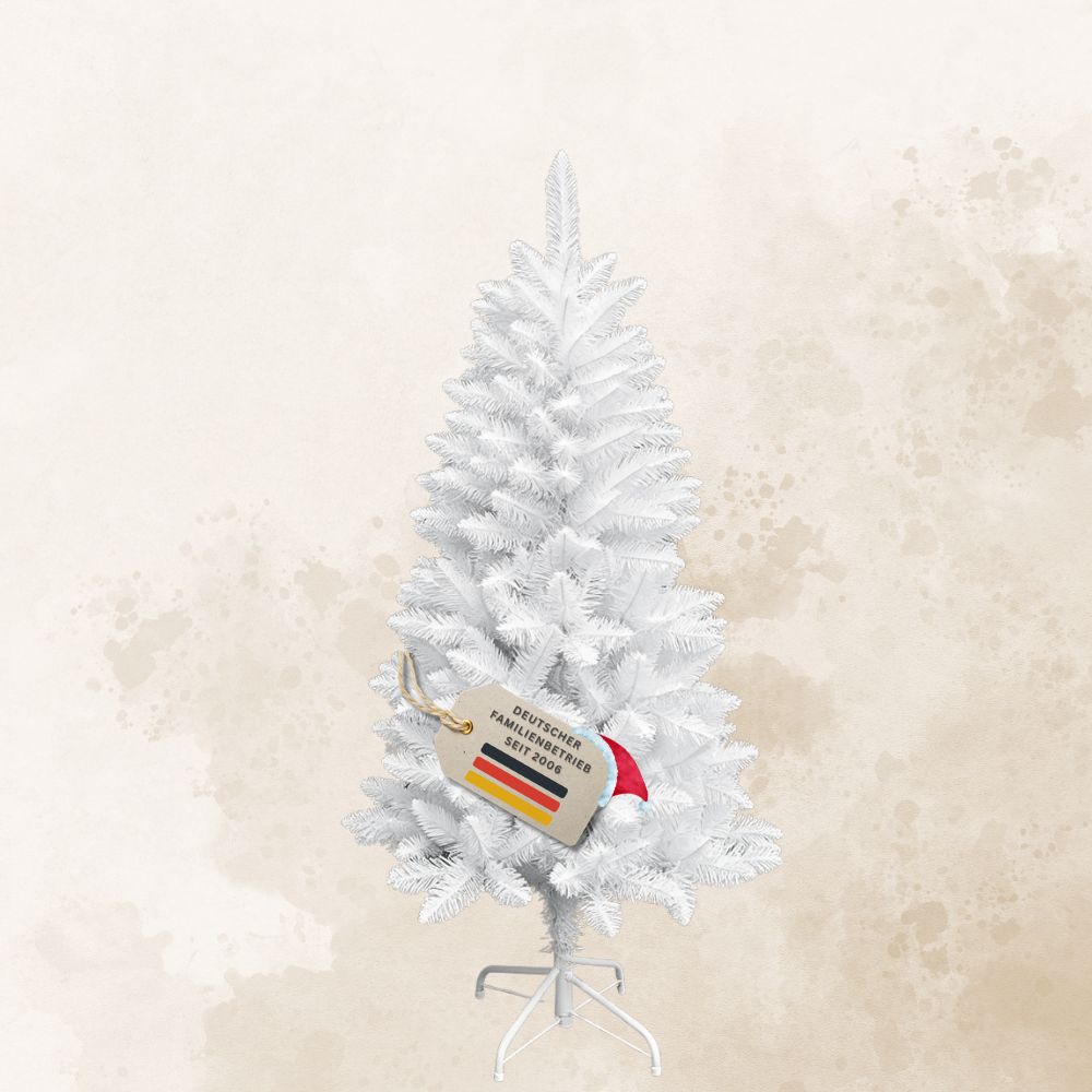 Künstlicher Weihnachtsbaum HXT1015 Snowflake in Weiß, 120 cm hoch, mit Metallständer