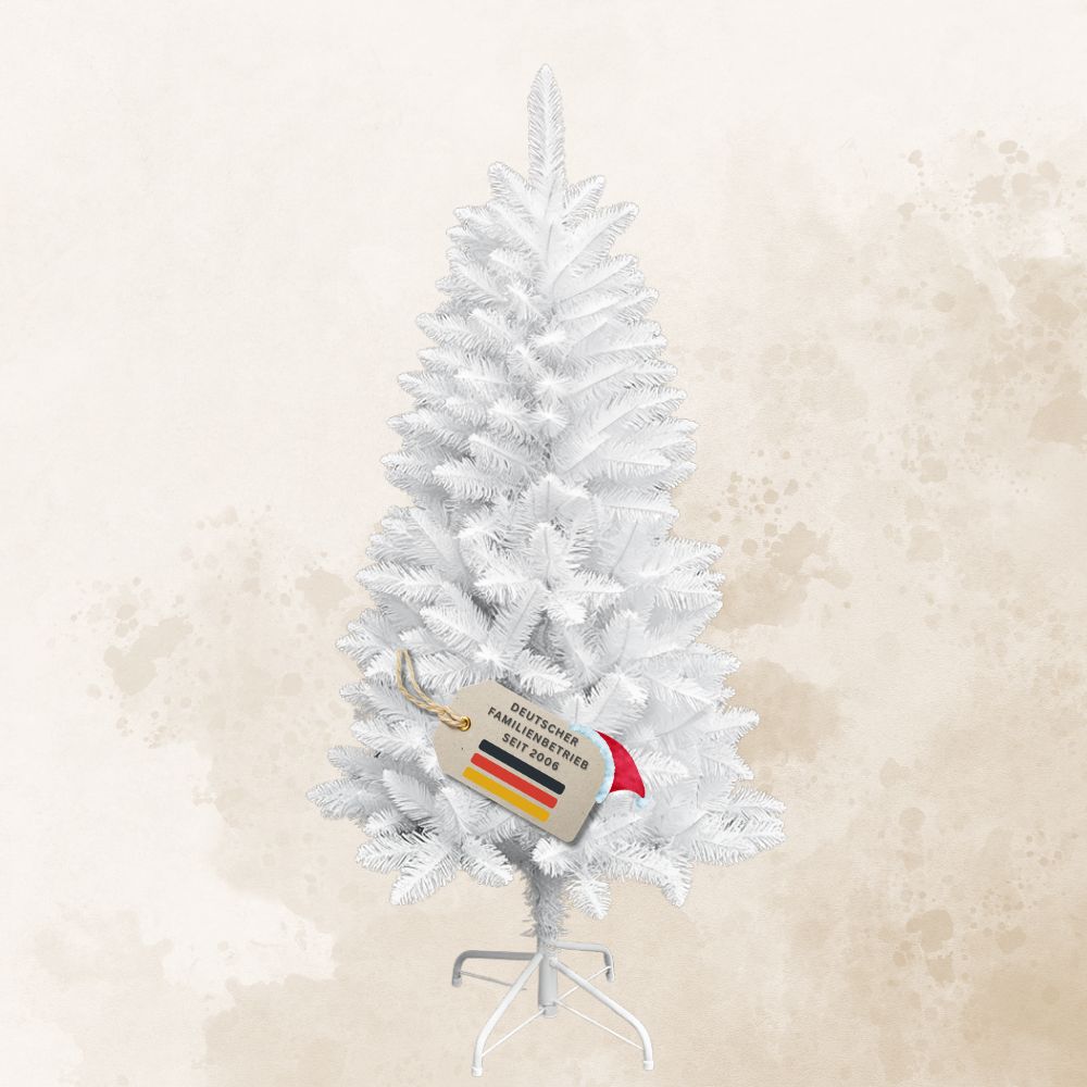 Künstlicher Weihnachtsbaum HXT1015 Snowflake in Weiß, 150 cm hoch, mit Metallständer