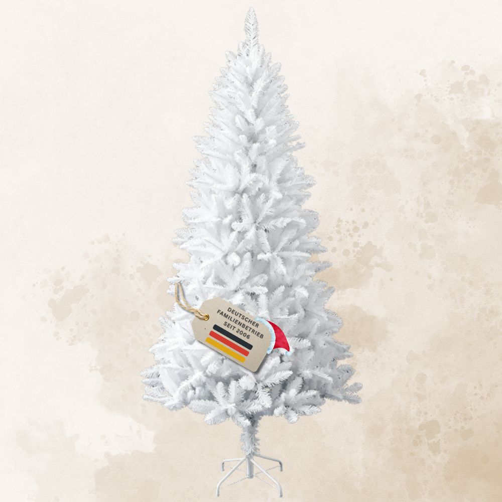 Künstlicher Weihnachtsbaum HXT1015 Snowflake in Weiß, 210 cm hoch, mit Metallständer