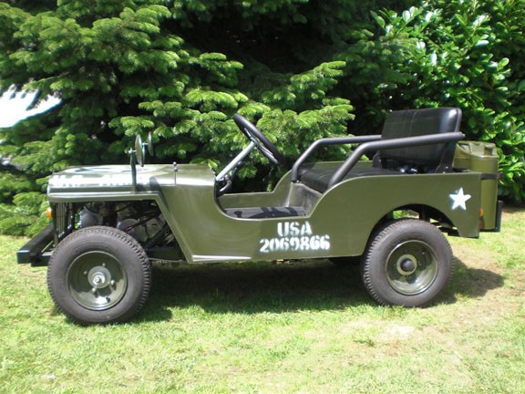 2 SEATER WILLYS JEEP CHILDREN KIDS RIDE ON CAR POWERED by 110 ccm ...